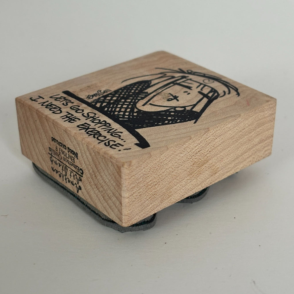 American Art Stamp Rubber Stamp Lets Go Shopping Emerson Quillin Funny Quote Sassy Exercise