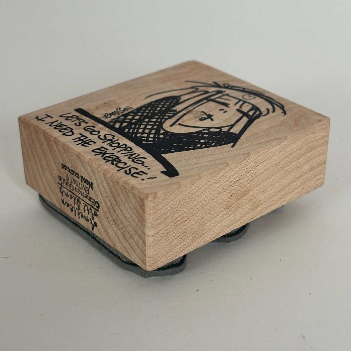American Art Stamp Rubber Stamp Lets Go Shopping Emerson Quillin Funny Quote Sassy Exercise