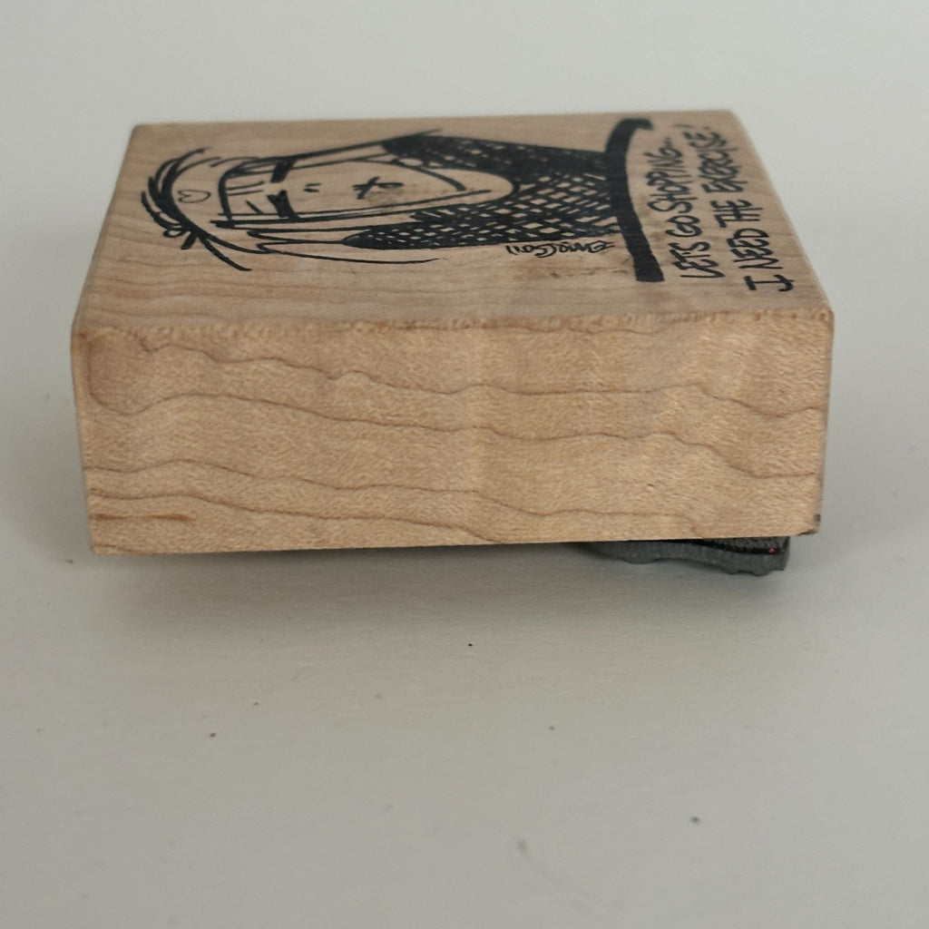 American Art Stamp Rubber Stamp Lets Go Shopping Emerson Quillin Funny Quote Sassy Exercise