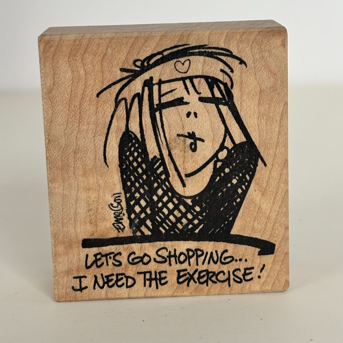 American Art Stamp Rubber Stamp Lets Go Shopping Emerson Quillin Funny Quote Sassy Exercise