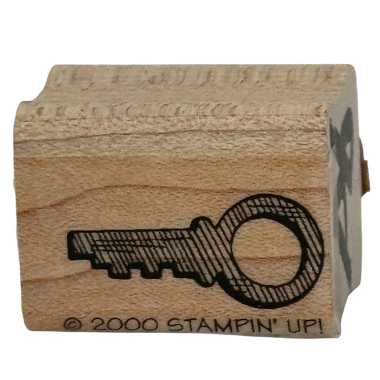 Stampin Up Rubber Stamp Vintage Key Small Card Making Wood Mounted Paper Craft