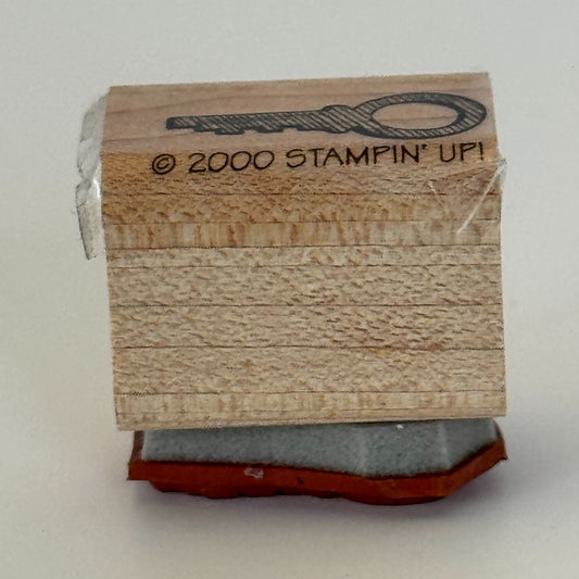 Stampin Up Rubber Stamp Vintage Key Small Card Making Wood Mounted Paper Craft