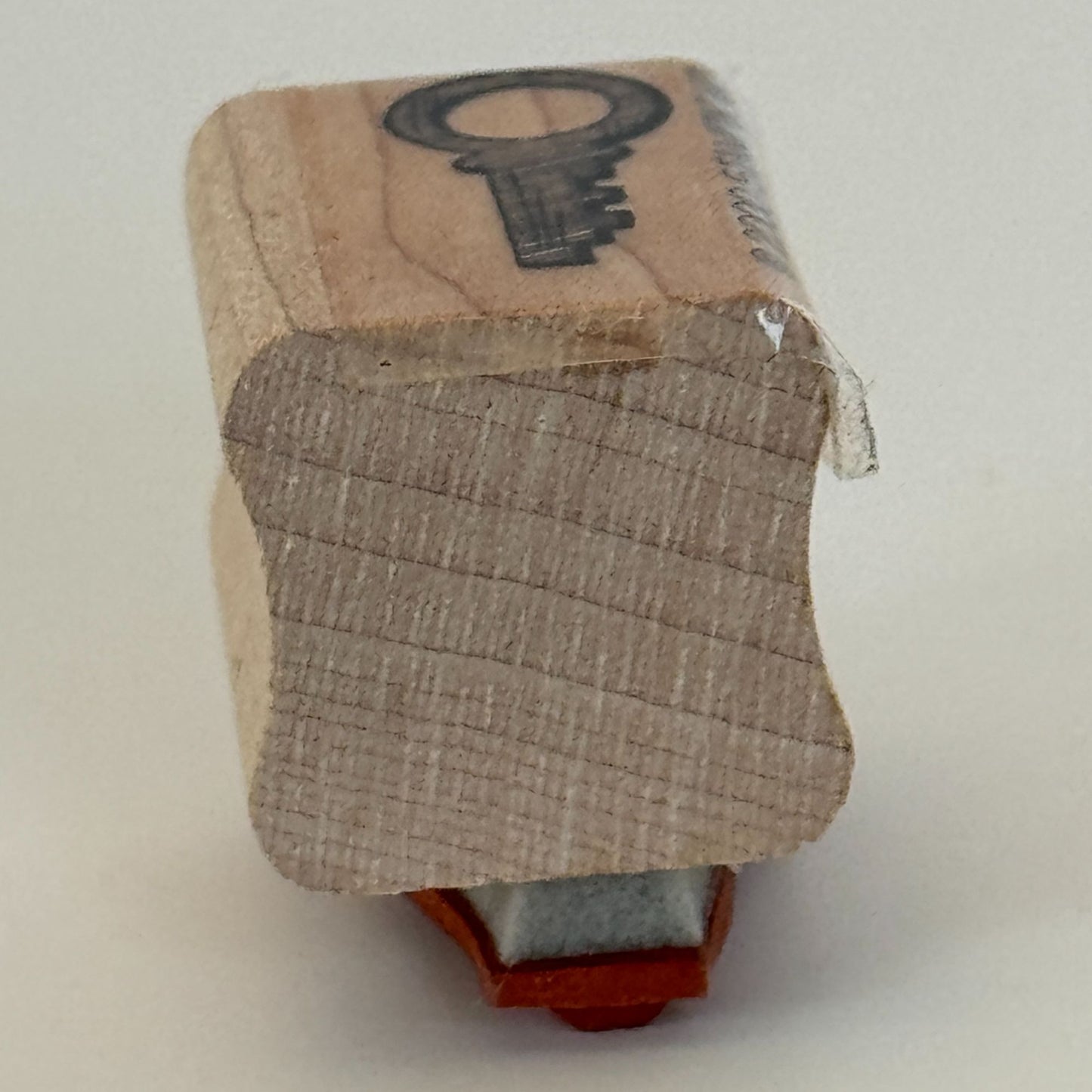Stampin Up Rubber Stamp Vintage Key Small Card Making Wood Mounted Paper Craft