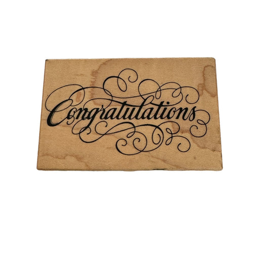 PSX Rubber Stamp Congratulations Word Sentiment Celebration Card Crafts G-1611