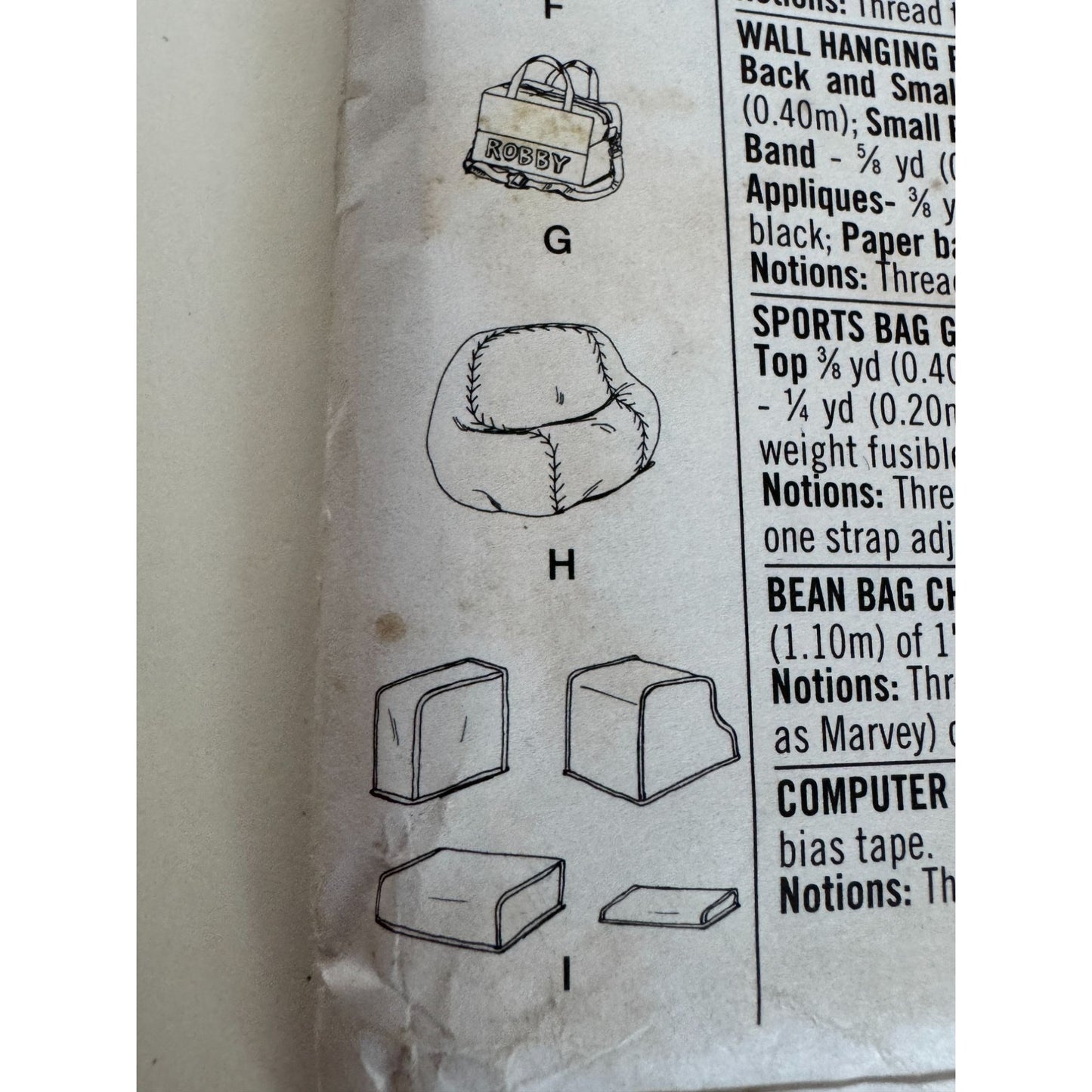 Simplicity Sewing Pattern 7771 Home Decorating Bean Bag Chair Cover Soccer Uncut
