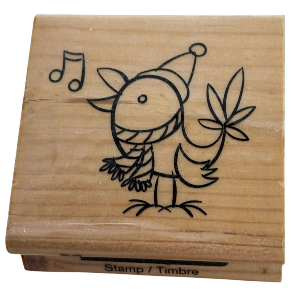 CraftSmart Rubber Stamp Holiday Bird Singing Scarf Christmas Card Making Holiday