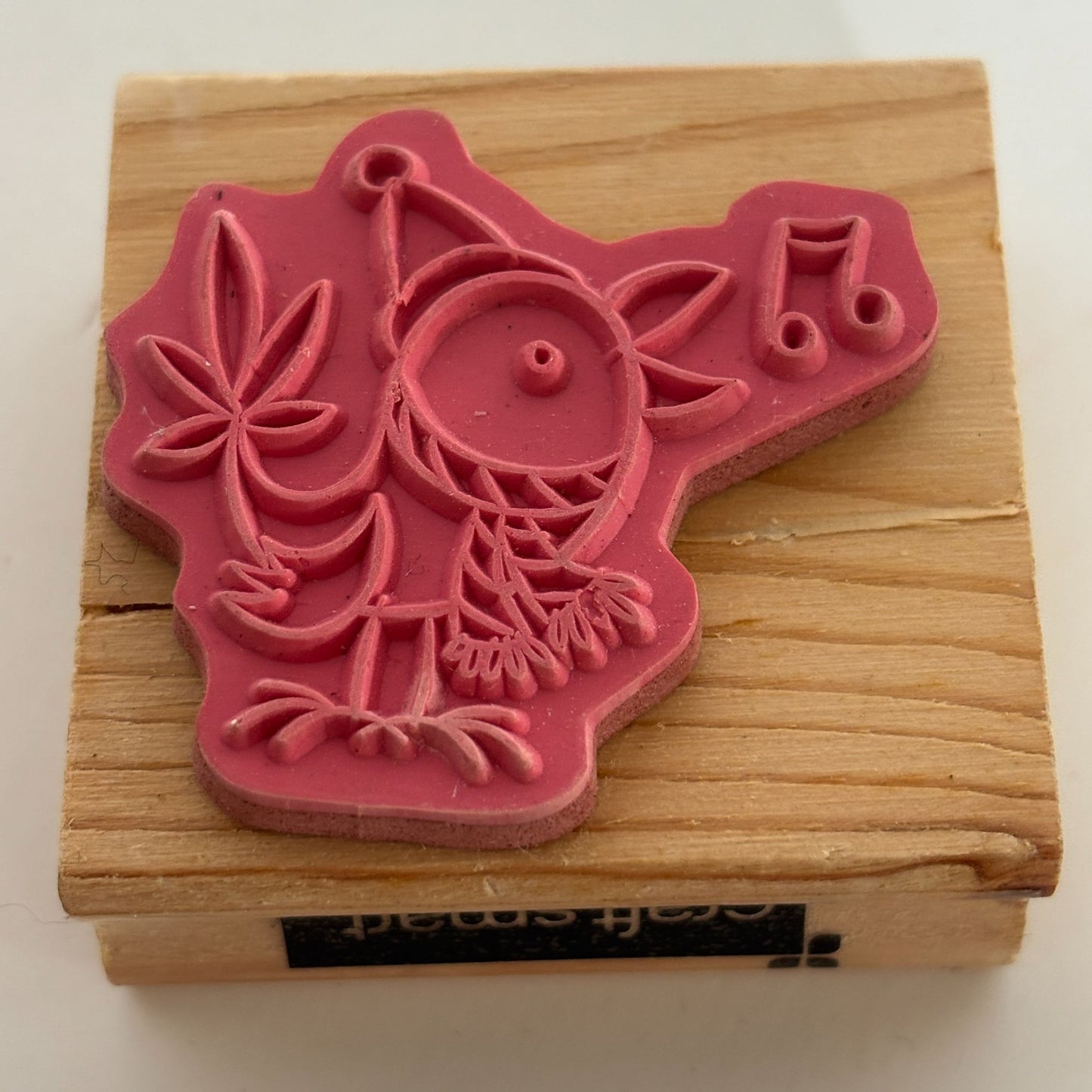 CraftSmart Rubber Stamp Holiday Bird Singing Scarf Christmas Card Making Holiday