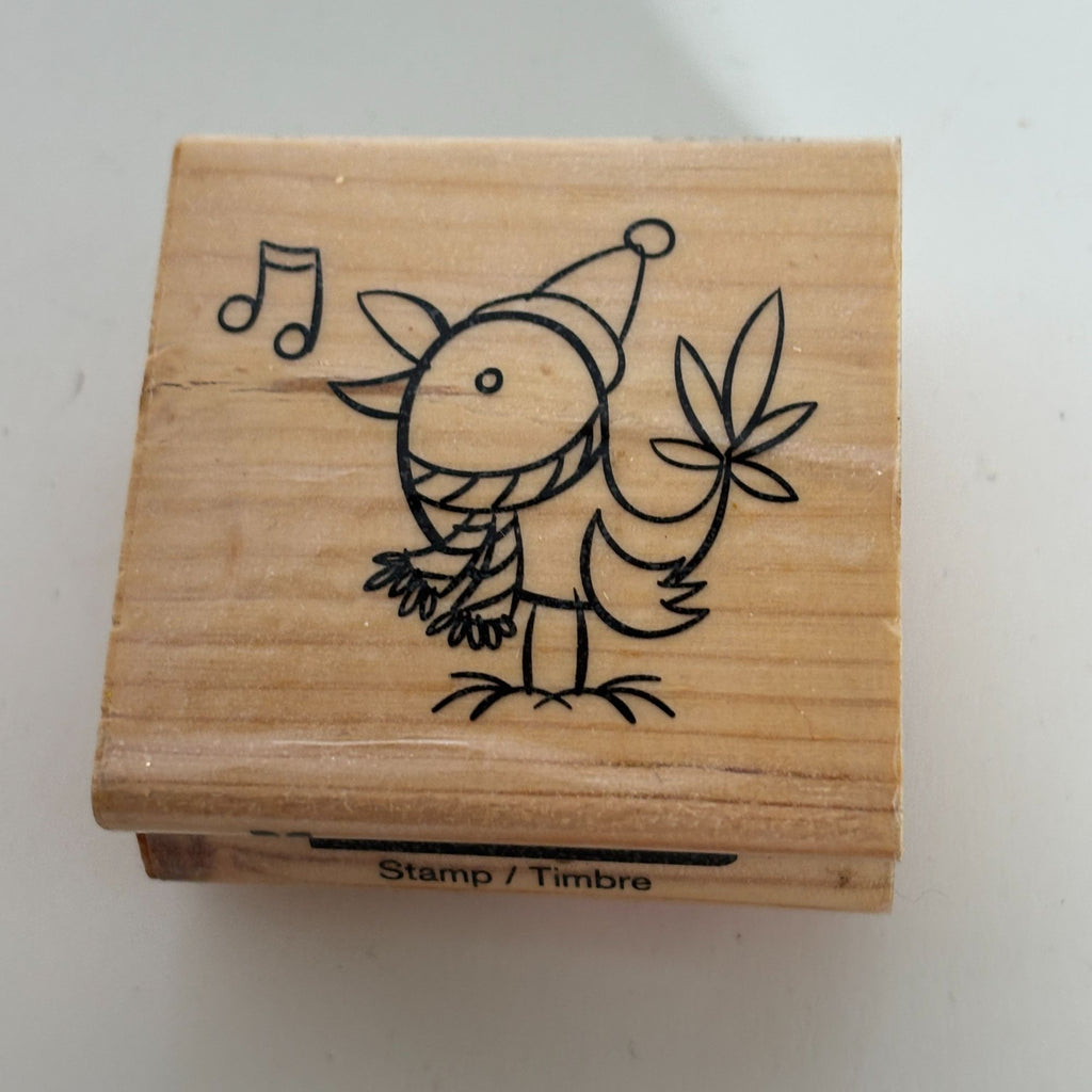 CraftSmart Rubber Stamp Holiday Bird Singing Scarf Christmas Card Making Holiday