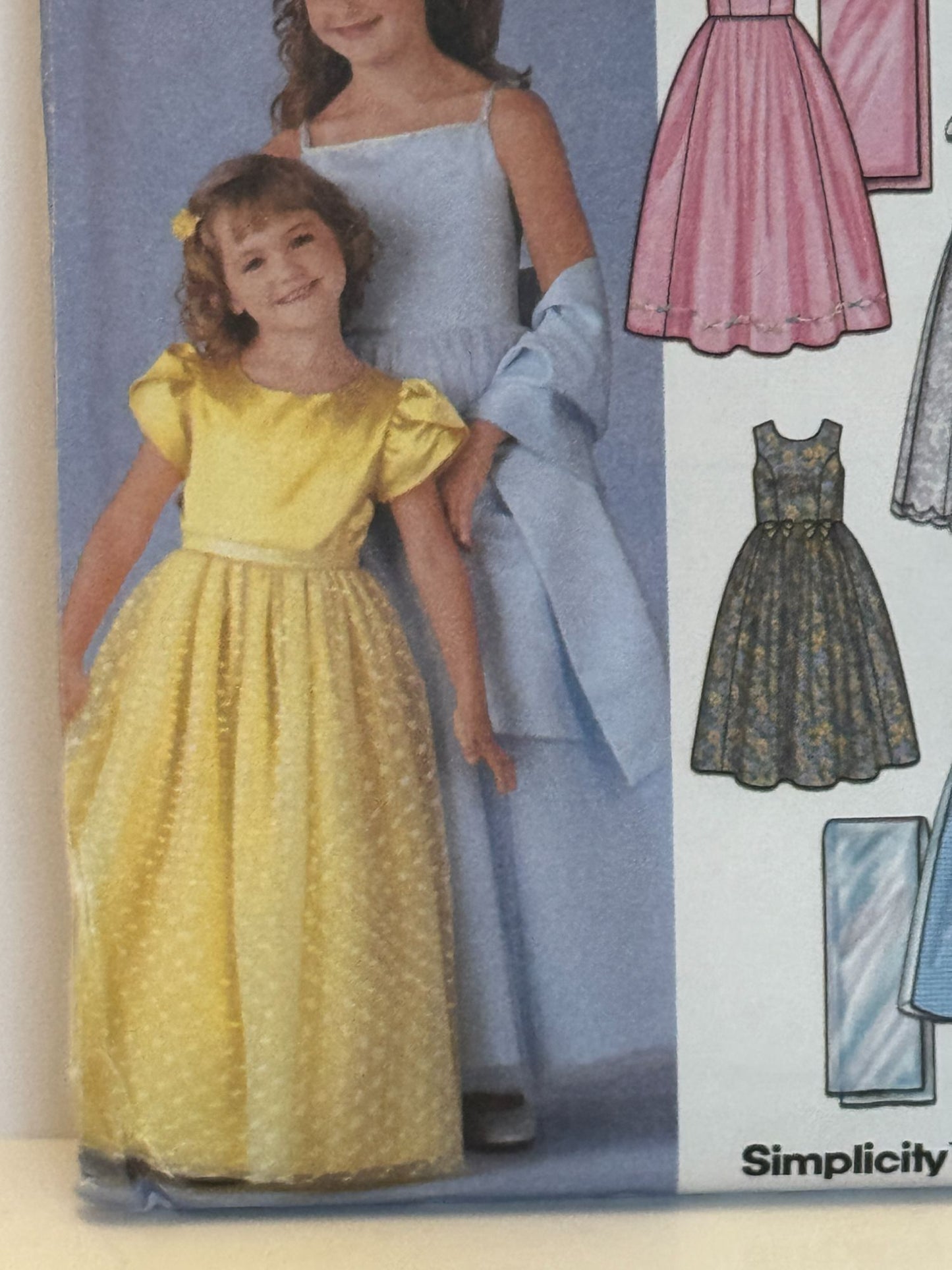 Simplicity Sewing Pattern 7113 Flower Girl Dress Design Your Own Shawl 7-14 UC