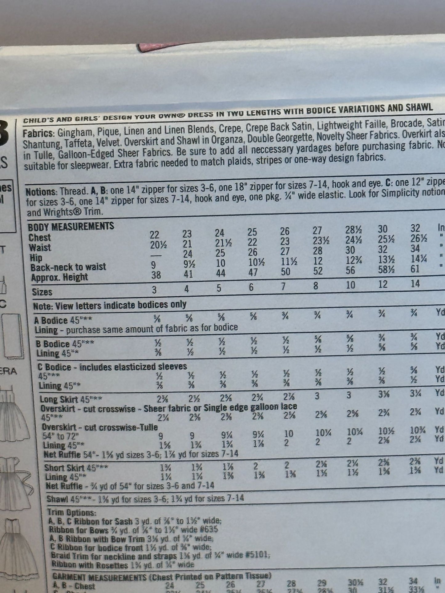 Simplicity Sewing Pattern 7113 Flower Girl Dress Design Your Own Shawl 7-14 UC