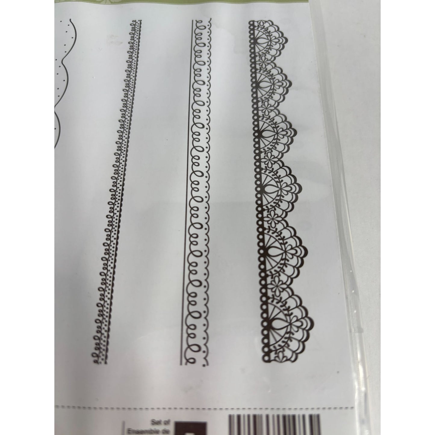 Stampin Up Acrylic Stamp Set Delicate Details Borders Doily Loops Card Making