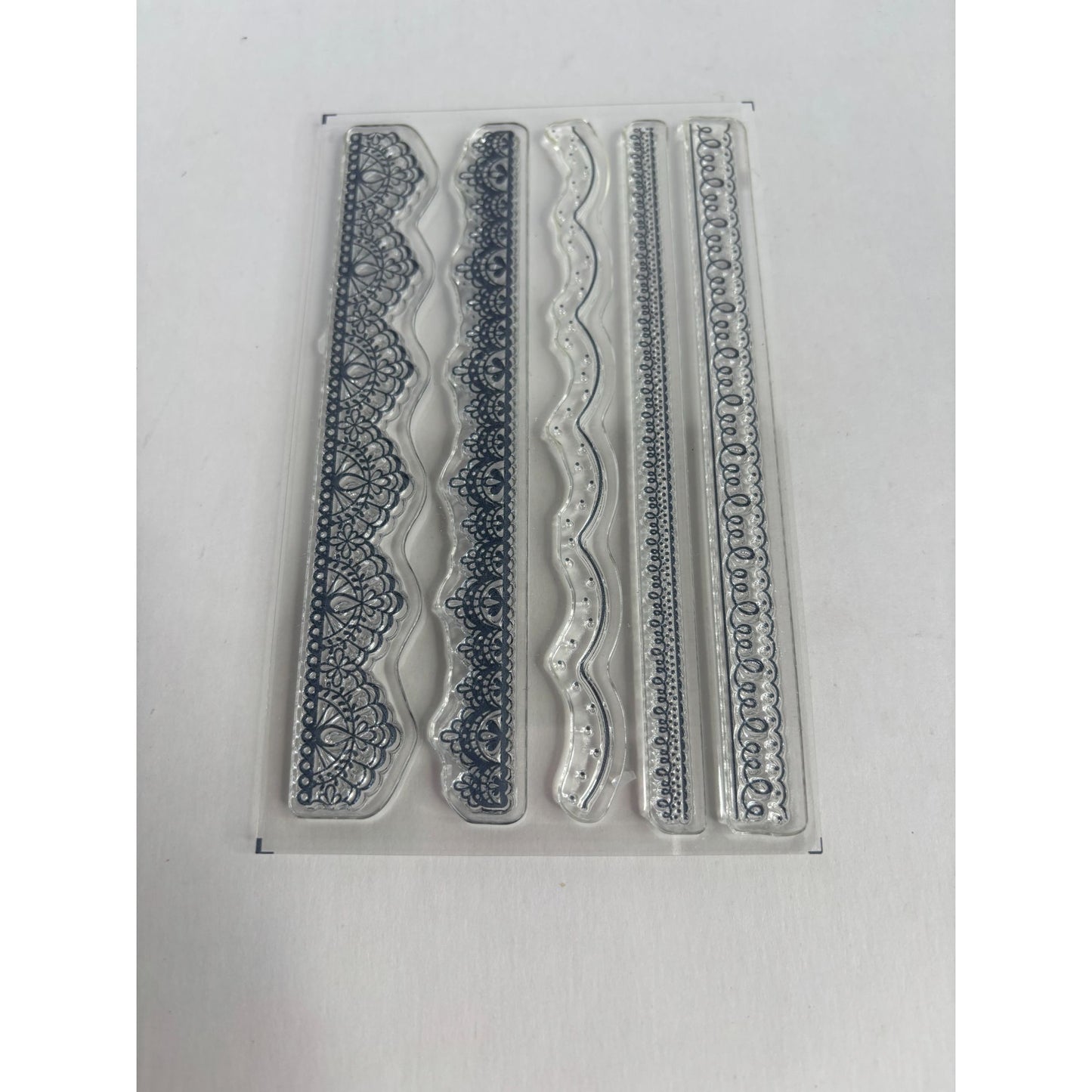 Stampin Up Acrylic Stamp Set Delicate Details Borders Doily Loops Card Making