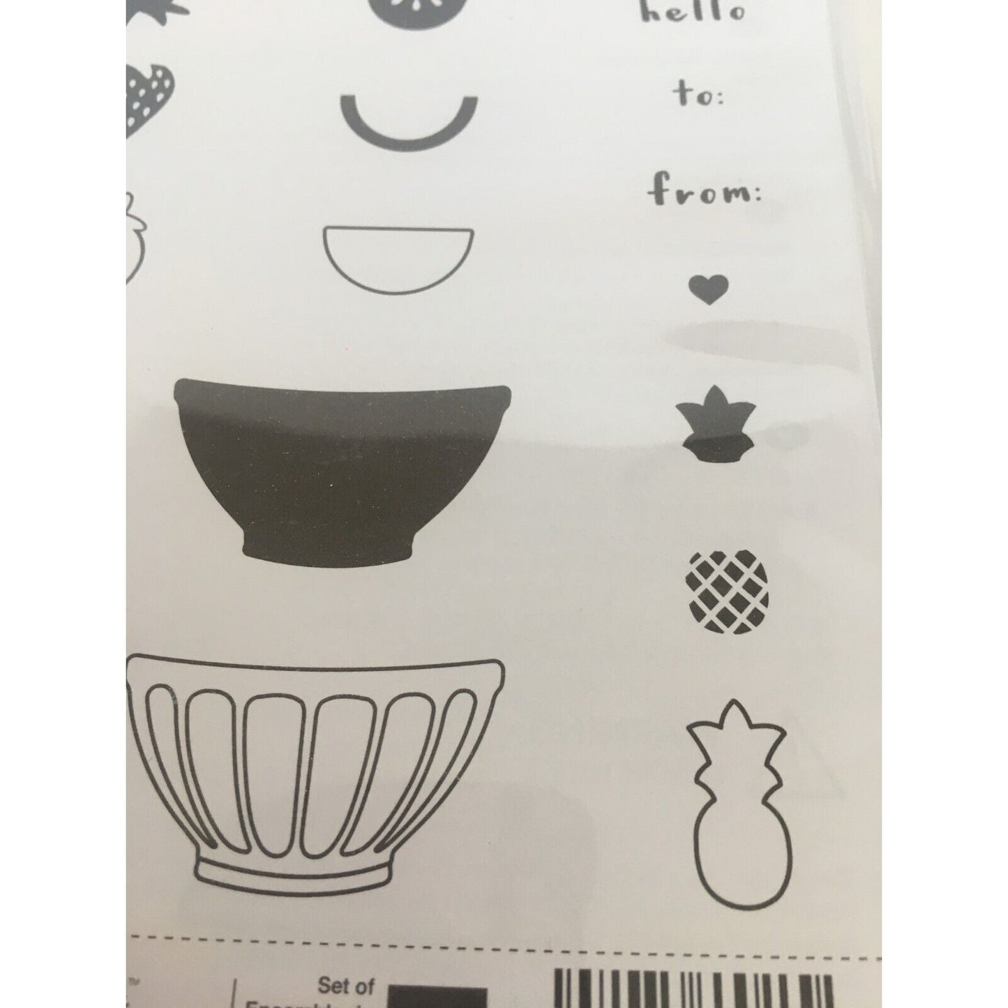 Stampin Up Fruit Basket Acrylic Stamps Food Hello Happy Birthday Friend To From