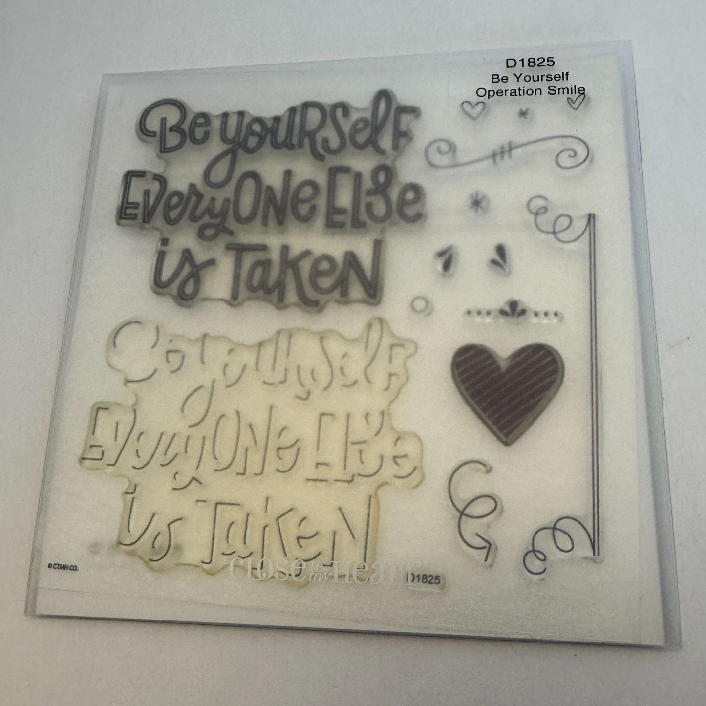 CTMH My Acrylix Acrylic Stamp Set D1825 Be Yourself Everyone Else is Taken Heart