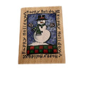 Rubber Stampede Stamp Happy Holidays Snowman Christmas Winter Greeting Snow