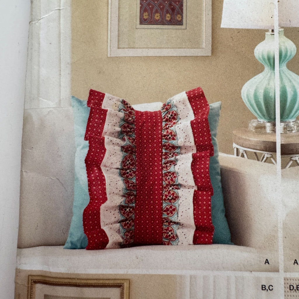 Simplicity Sewing Pattern 1679 Pillows Square Ruffles Couch Bedroom Home Decor