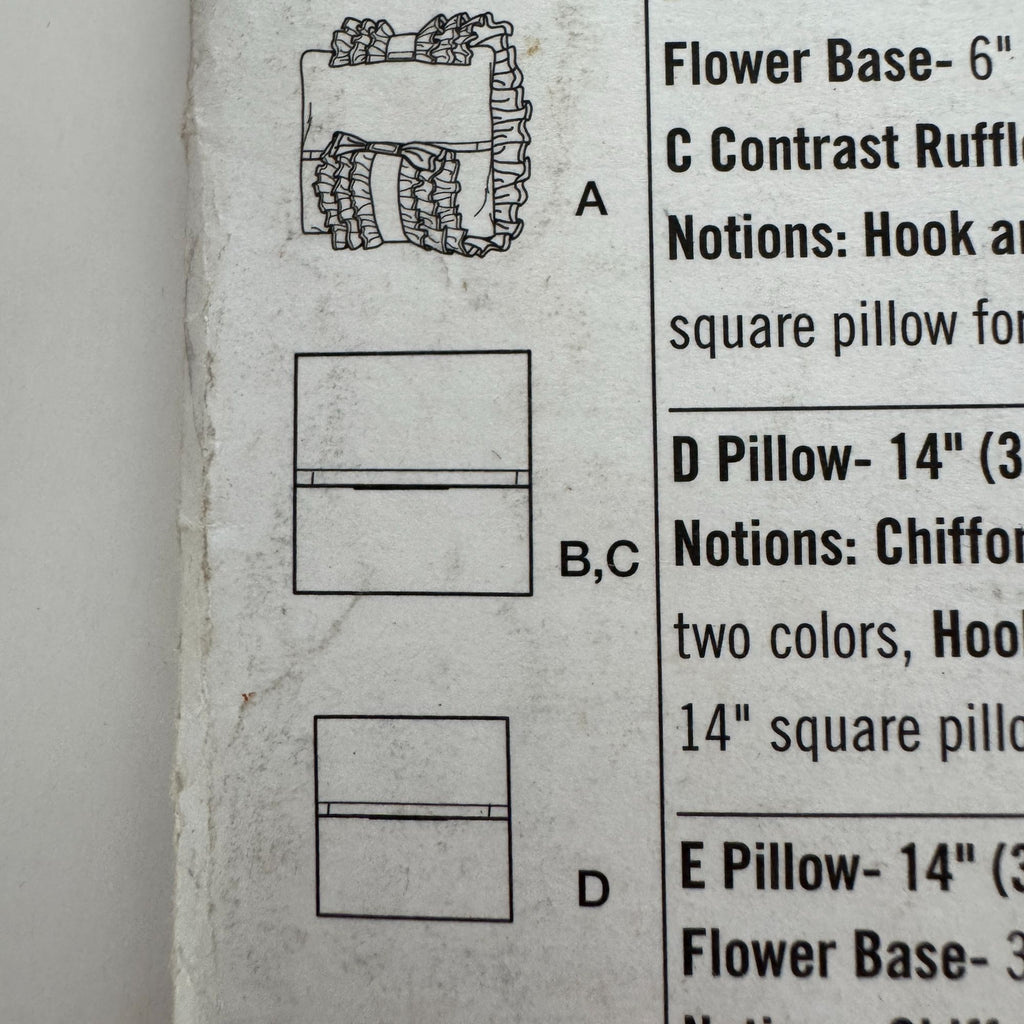Simplicity Sewing Pattern 1679 Pillows Square Ruffles Couch Bedroom Home Decor