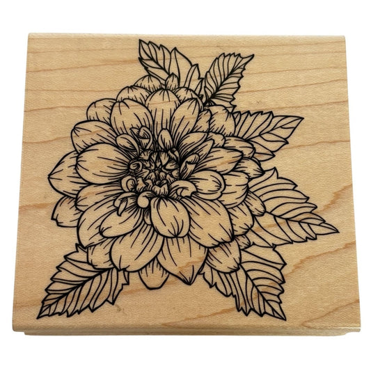Hero Arts Wood Rubber Stamp Artistic Dahlia Flower Spring Friendship Card Making