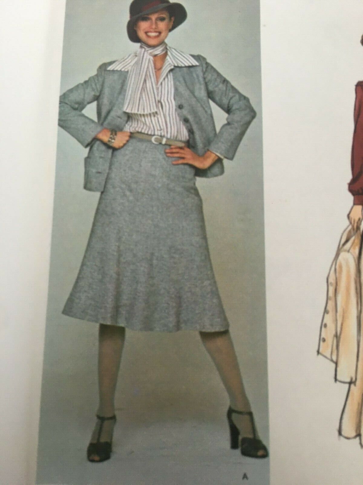 Vogue Sewing Pattern 1277 Designer Bill Blass Jacket Skirt Blouse Scarf 70s 8 Uncut