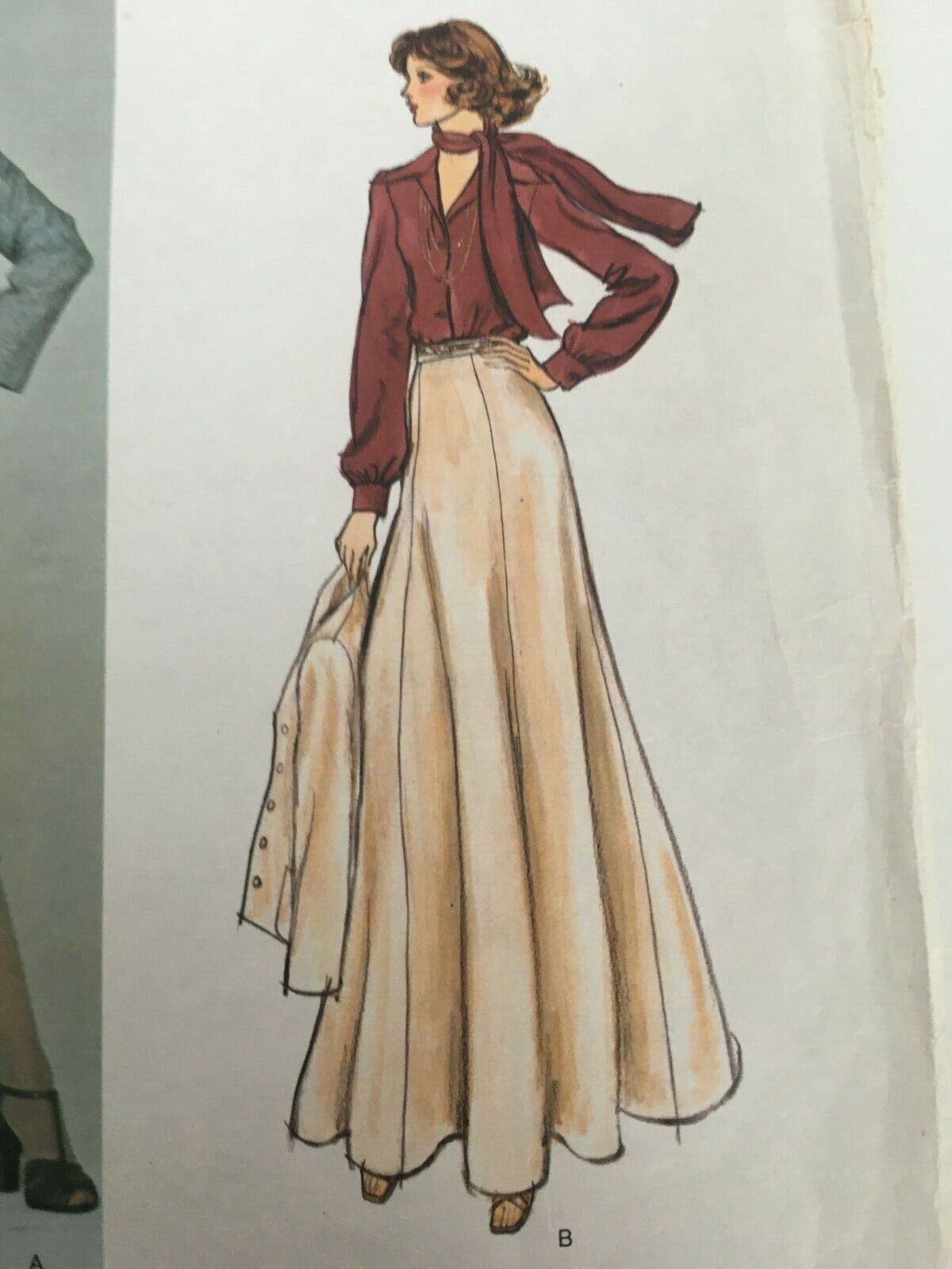 Vogue Sewing Pattern 1277 Designer Bill Blass Jacket Skirt Blouse Scarf 70s 8 Uncut