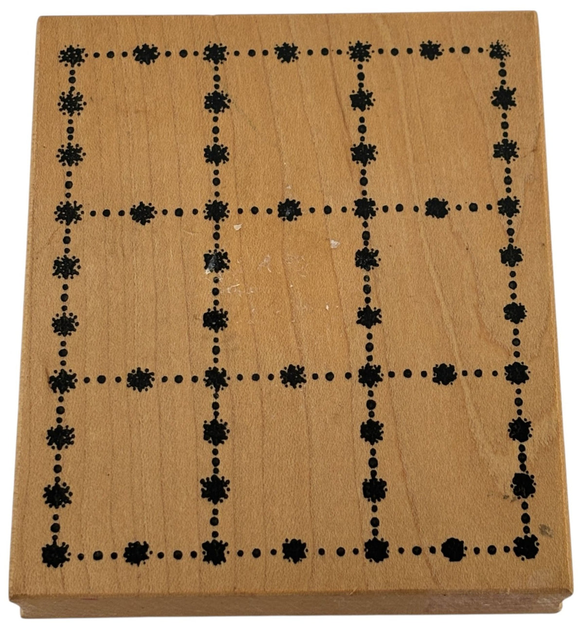 Northwoods Wood Rubber Stamp Flower Square Grids Window Frame Craft Tool Floral
