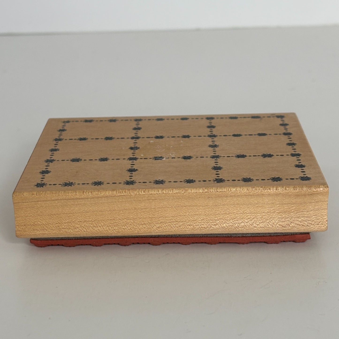 Northwoods Wood Rubber Stamp Flower Square Grids Window Frame Craft Tool Floral