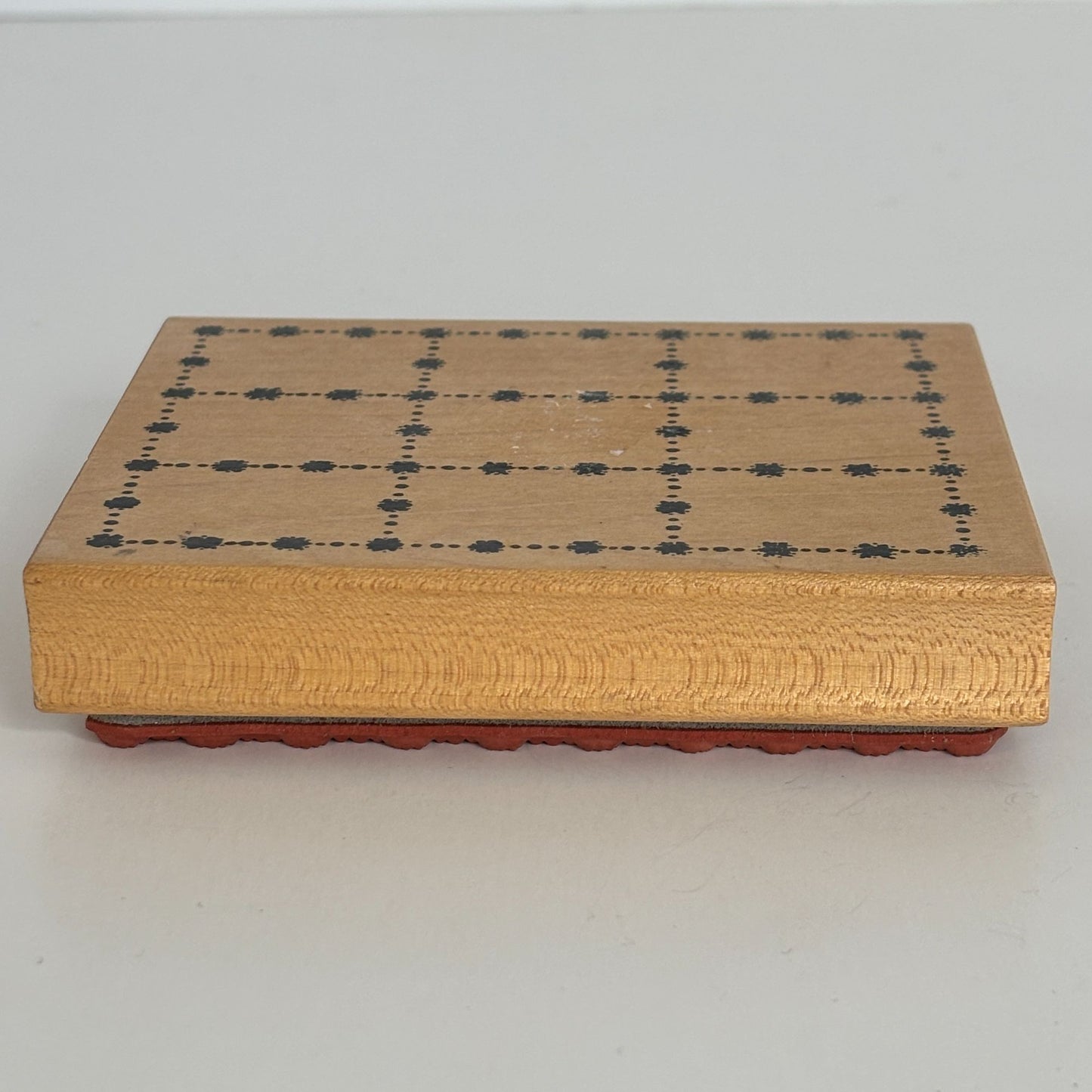 Northwoods Wood Rubber Stamp Flower Square Grids Window Frame Craft Tool Floral