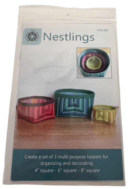 Around the Bobbin Sewing Pattern Nestlings Basket Stacking Storage Square Fabric