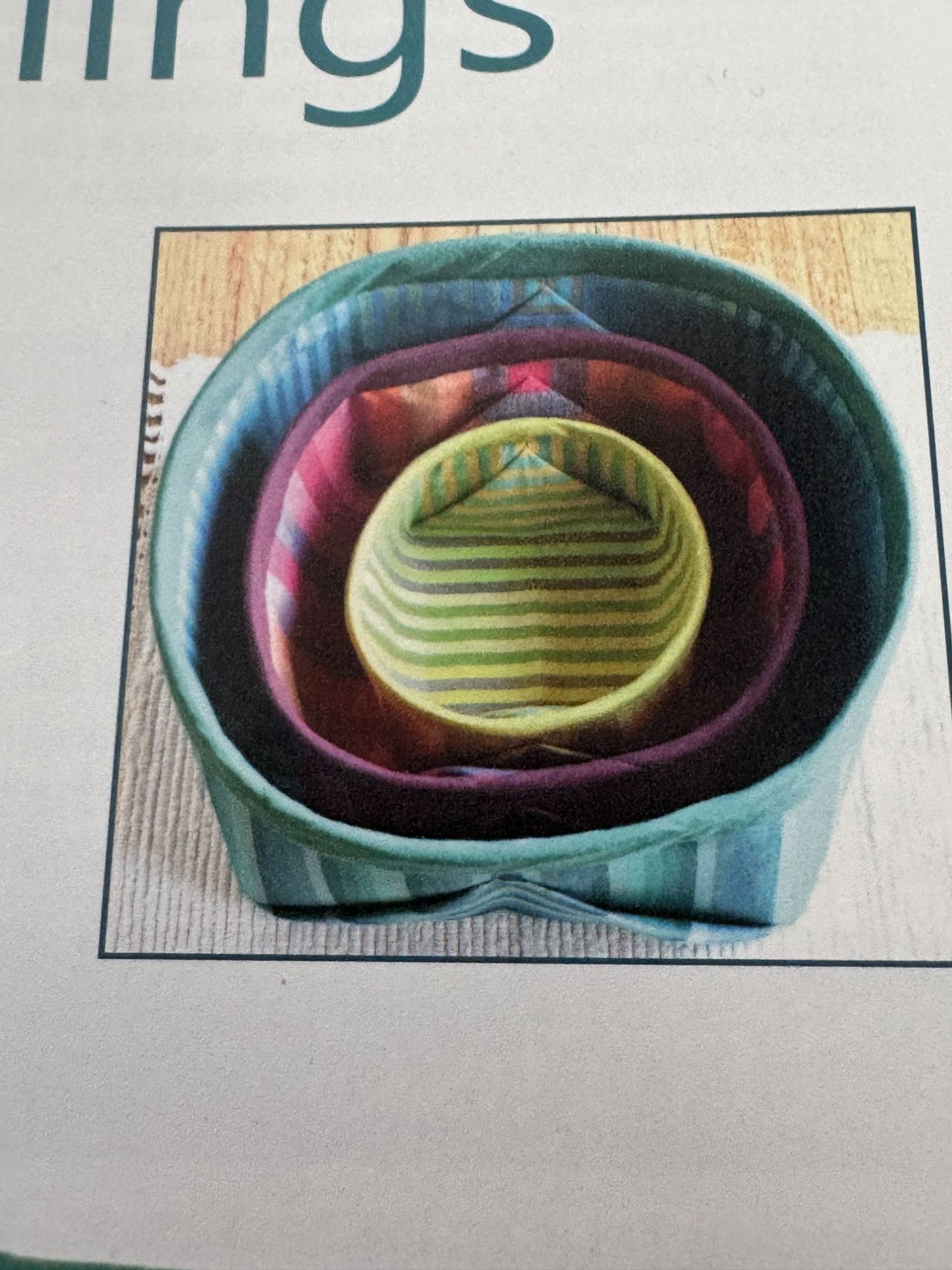 Around the Bobbin Sewing Pattern Nestlings Basket Stacking Storage Square Fabric