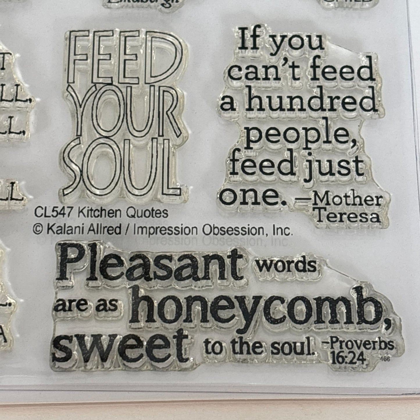Impression Obsession Clear Stamps Set Kitchen Quotes Food Sayings Cooking Recipe Cardmaking Julia Child