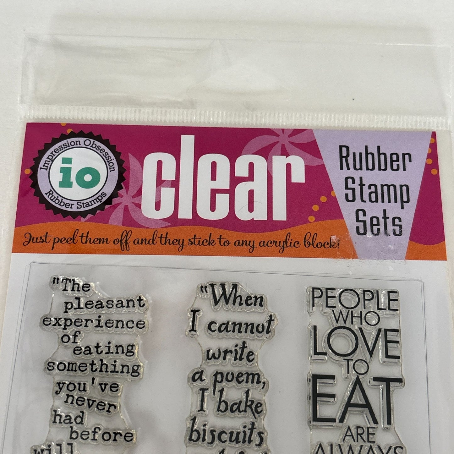 Impression Obsession Clear Stamps Set Kitchen Quotes Food Sayings Cooking Recipe Cardmaking Julia Child