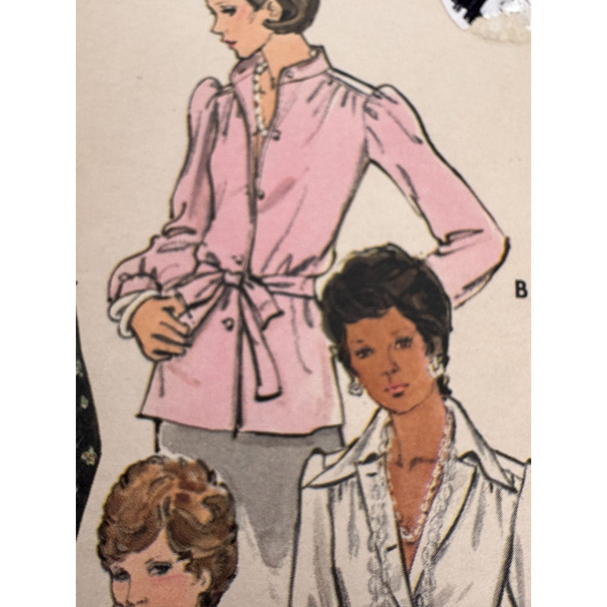 Butterick Sewing Pattern 3220 Misses Blouse Bowed Collar 12 Uncut 1970s Vintage