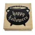 Craft Smart Rubber Stamp Witch Cauldron Happy Halloween Card Making Words Fall
