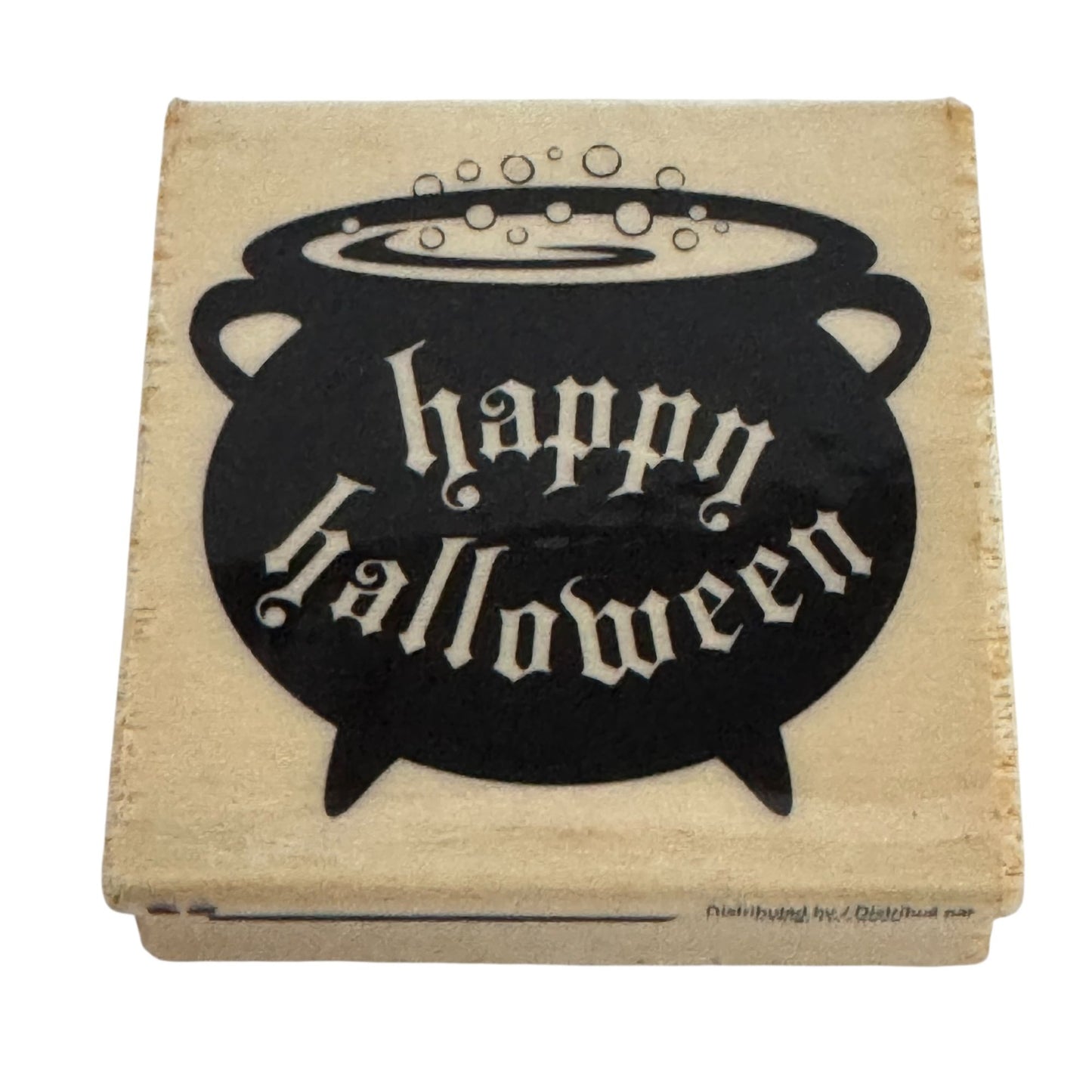 Craft Smart Rubber Stamp Witch Cauldron Happy Halloween Card Making Words Fall