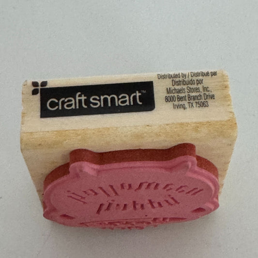 Craft Smart Rubber Stamp Witch Cauldron Happy Halloween Card Making Words Fall