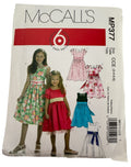 McCalls Sewing Pattern MP377 Girls Party Dress Tulle Ruffle Lining Sizes 3-6 UC