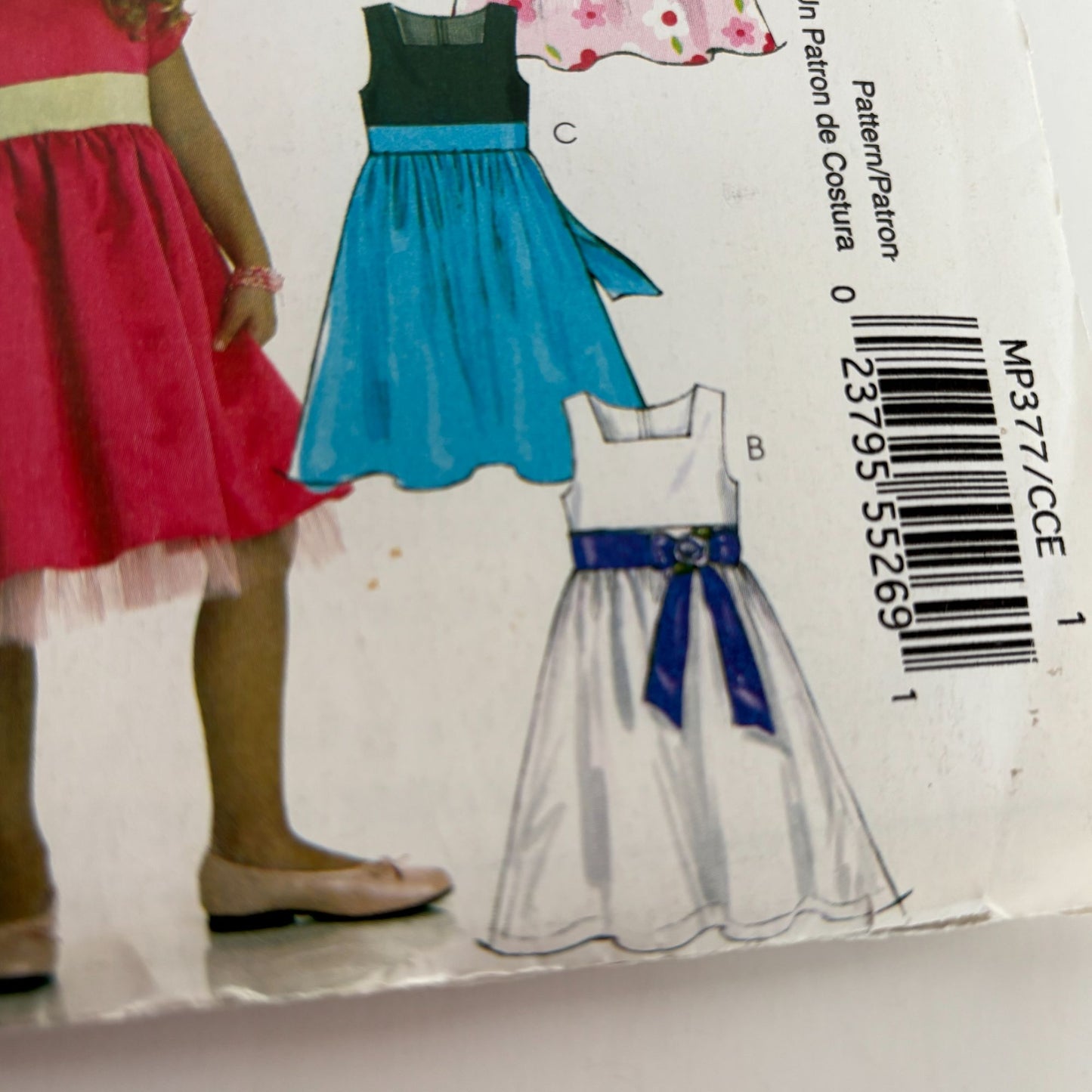 McCalls Sewing Pattern MP377 Girls Party Dress Tulle Ruffle Lining Sizes 3-6 UC