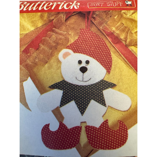 Butterick Sewing Pattern 4604 Christmas Bear Felt Ornaments Holiday Decor Uncut No Sew