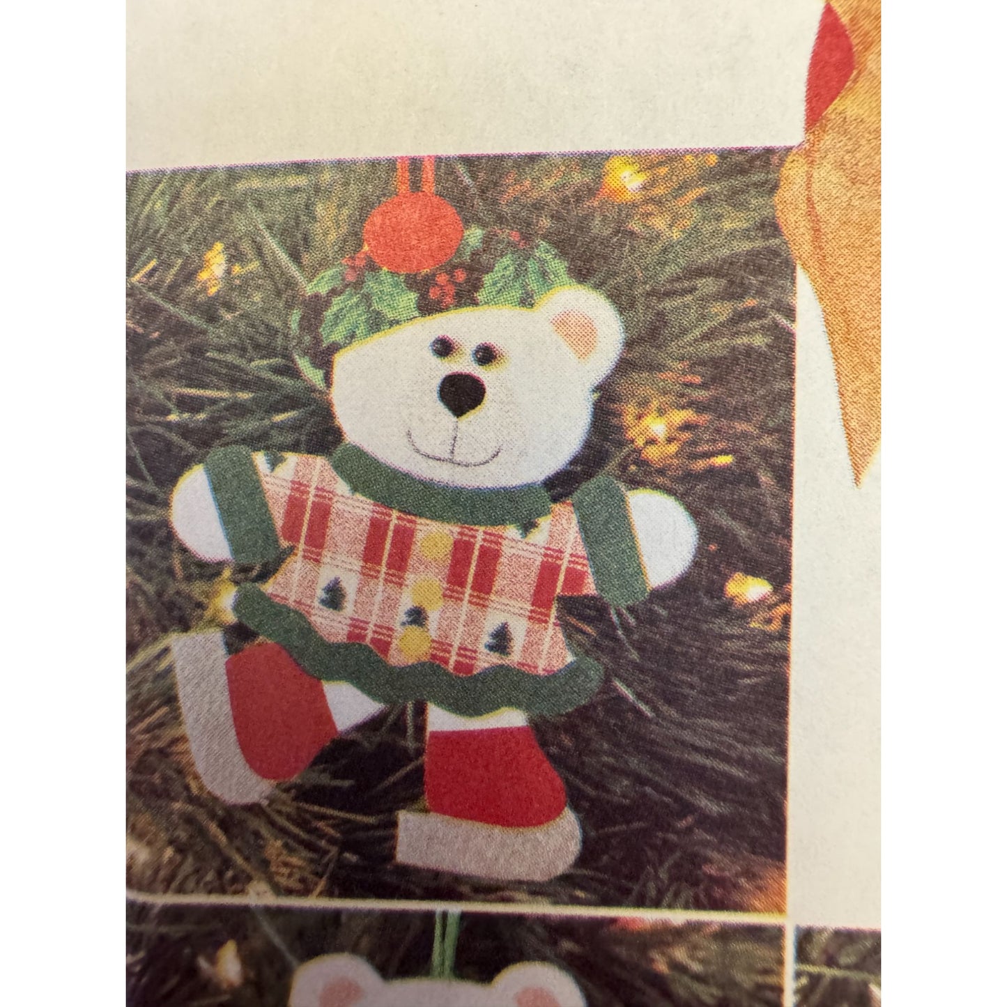 Butterick Sewing Pattern 4604 Christmas Bear Felt Ornaments Holiday Decor Uncut No Sew