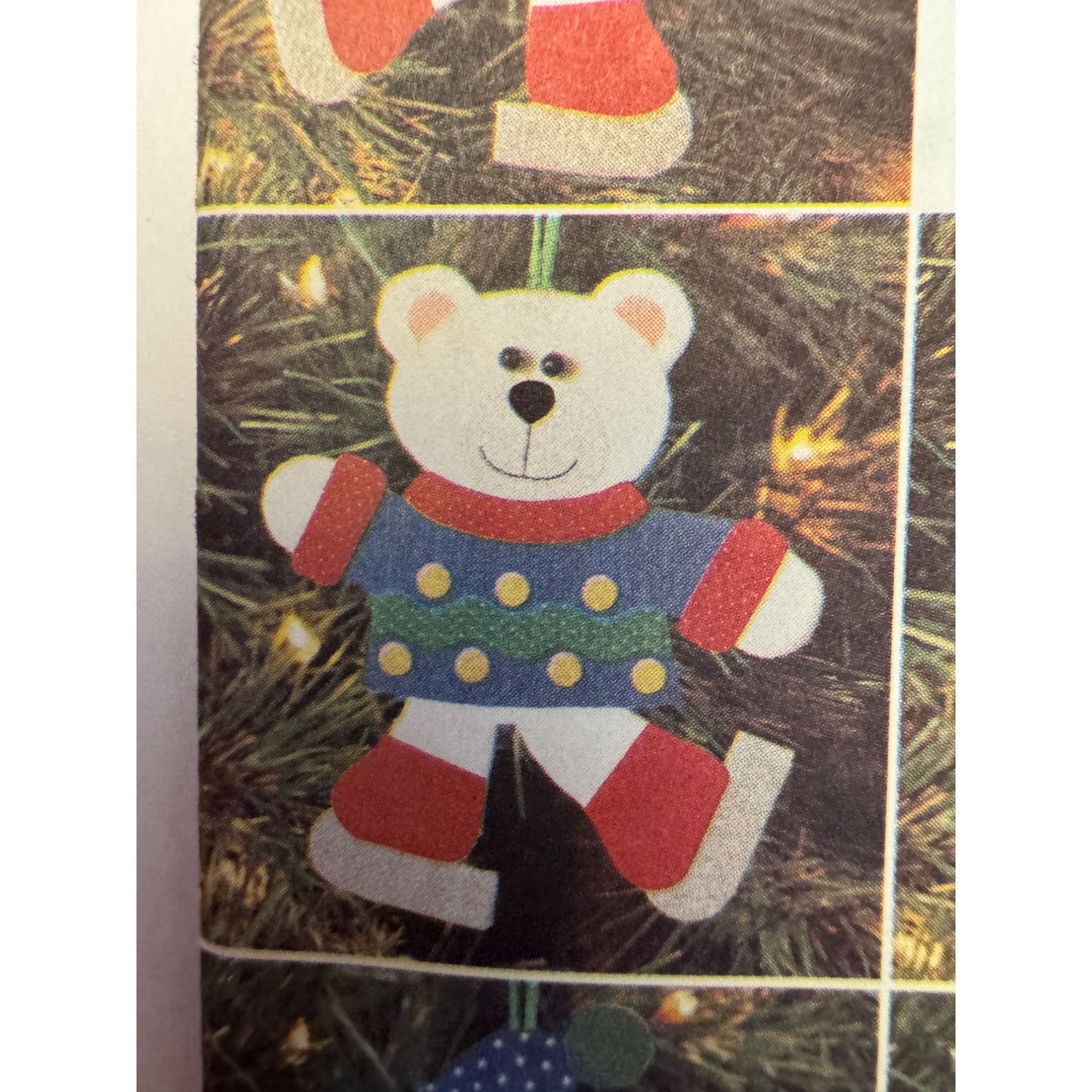 Butterick Sewing Pattern 4604 Christmas Bear Felt Ornaments Holiday Decor Uncut No Sew