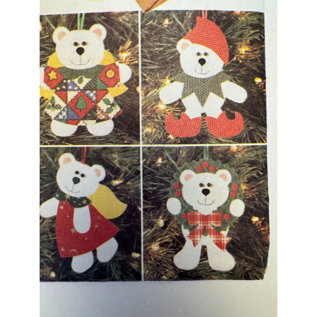 Butterick Sewing Pattern 4604 Christmas Bear Felt Ornaments Holiday Decor Uncut No Sew