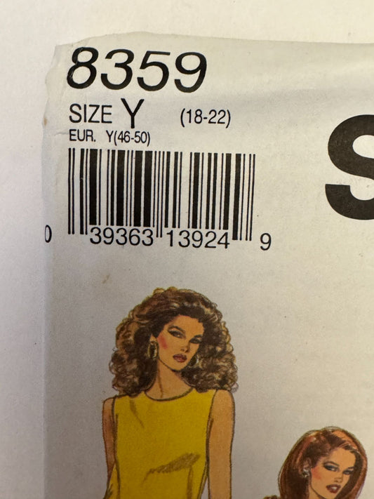 Simplicity Sewing Pattern 8359 Misses Slim or Flared Skirt Top Size 18 20 22 UC