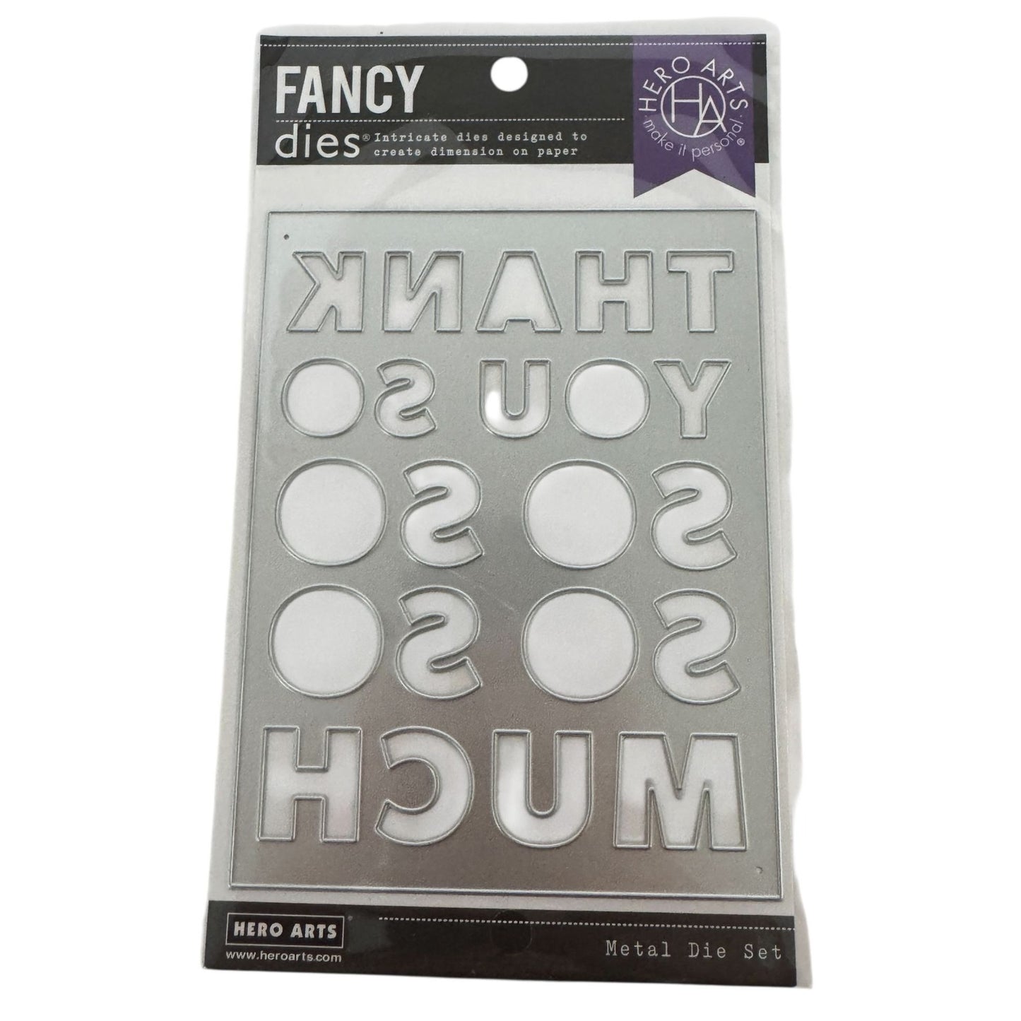 Hero Arts Fancy Dies Thank You Message Cover Plate Words Metal Die Set Cardmaking Crafting