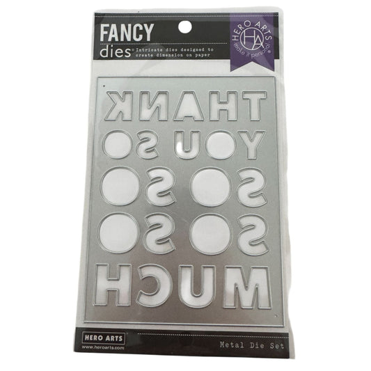 Hero Arts Fancy Dies Thank You Message Cover Plate Words Metal Die Set Cardmaking Crafting