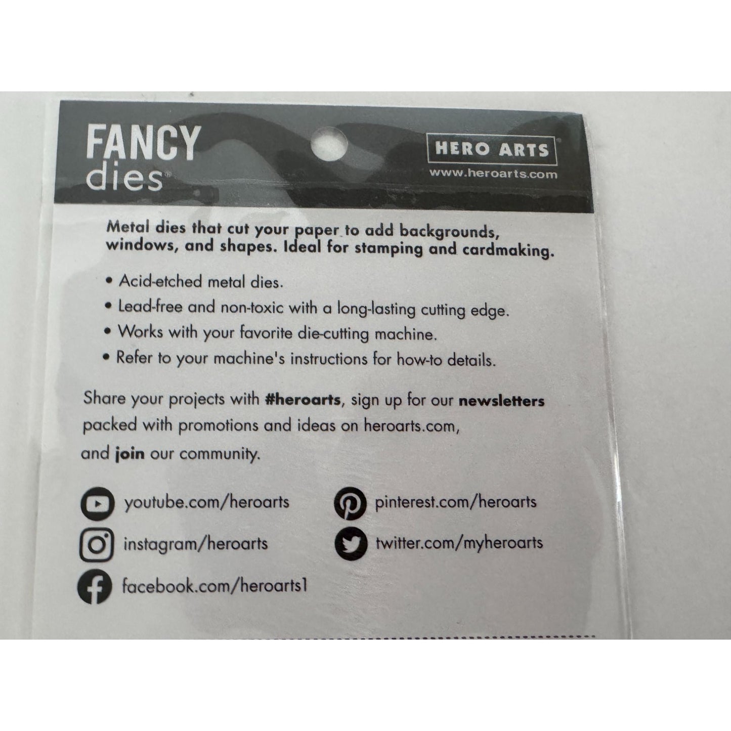 Hero Arts Fancy Dies Thank You Message Cover Plate Words Metal Die Set Cardmaking Crafting