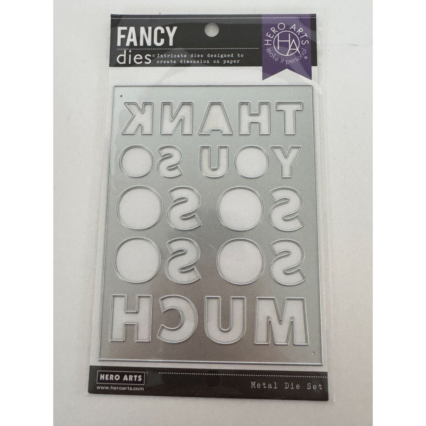Hero Arts Fancy Dies Thank You Message Cover Plate Words Metal Die Set Cardmaking Crafting