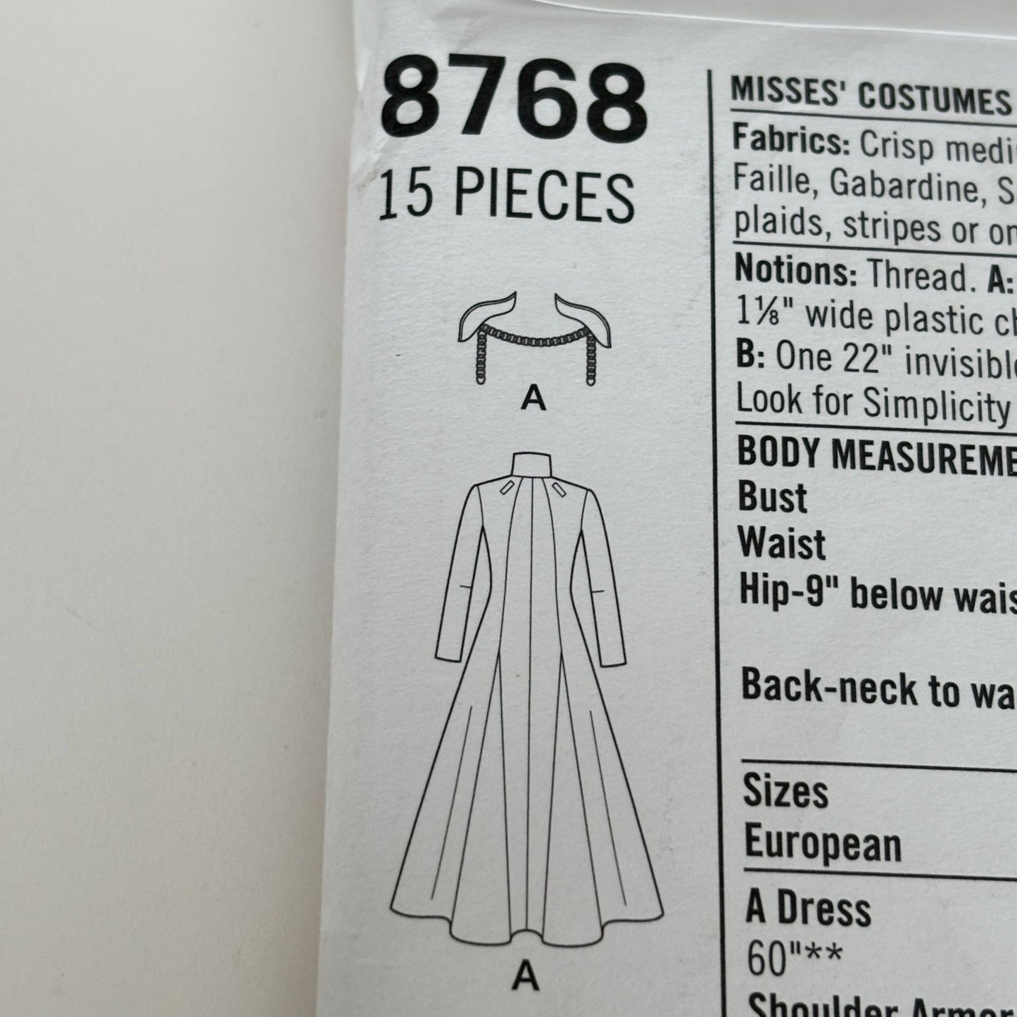 Simplicity Sewing Pattern 8768 Medieval Queen Costume Fantasy Dress Cape 14-22 Uncut Halloween Historical