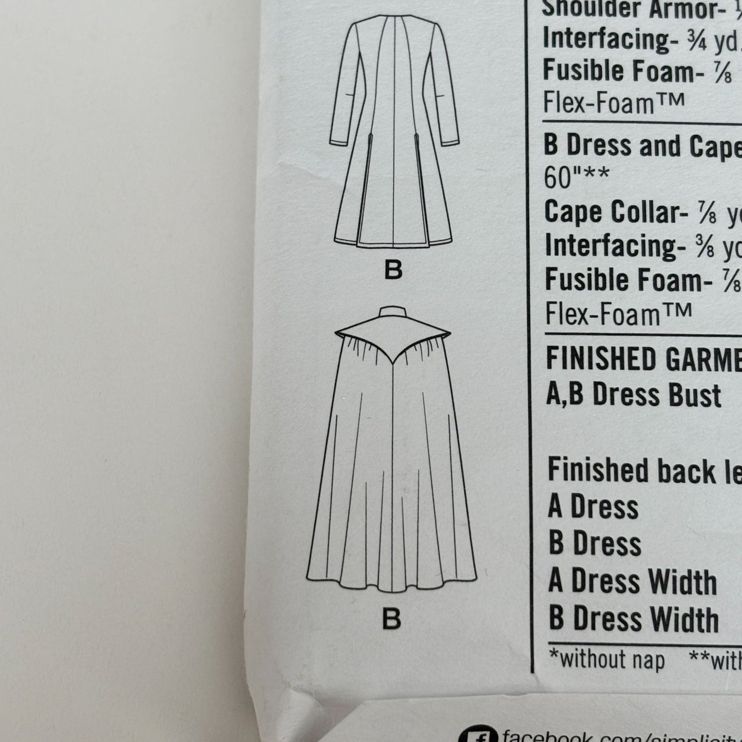 Simplicity Sewing Pattern 8768 Medieval Queen Costume Fantasy Dress Cape 14-22 Uncut Halloween Historical