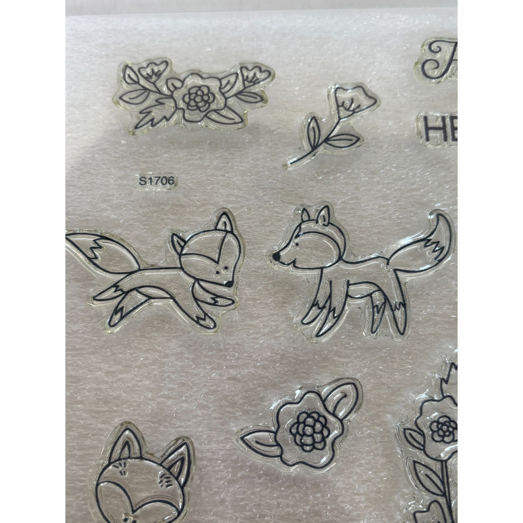 CTMH Acrylic Stamps Set Hello Foxy Fox Flower Wreath Thankful for You My Acrylix