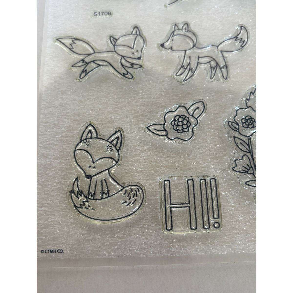 CTMH Acrylic Stamps Set Hello Foxy Fox Flower Wreath Thankful for You My Acrylix